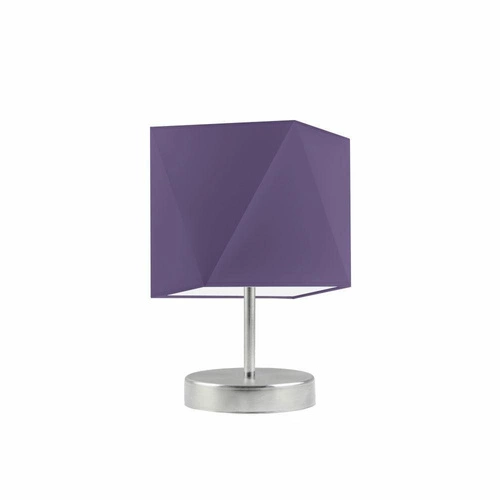Lampka nocna PASADENA nowoczesna z fioletowym abażurem metalowa do sypialni lub salonu