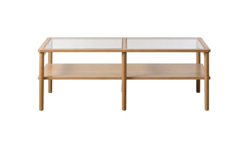 Stolik kawowy Elba 60x120 prostokątny szklany dębowy do salonu