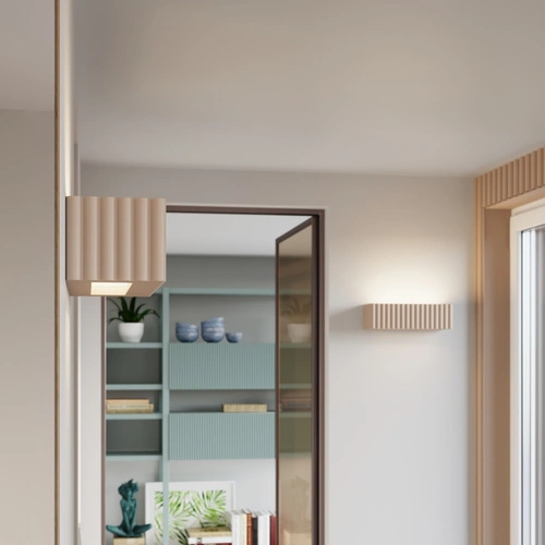 Kinkiet ścienny RIGATA taupe nowoczesny ceramiczny do salonu