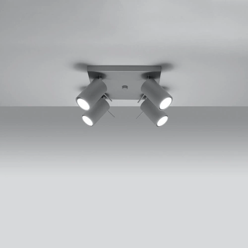 Plafon sufitowy RING szary nowoczesny metalowy 4xGU10 do salonu kuchni sypialni