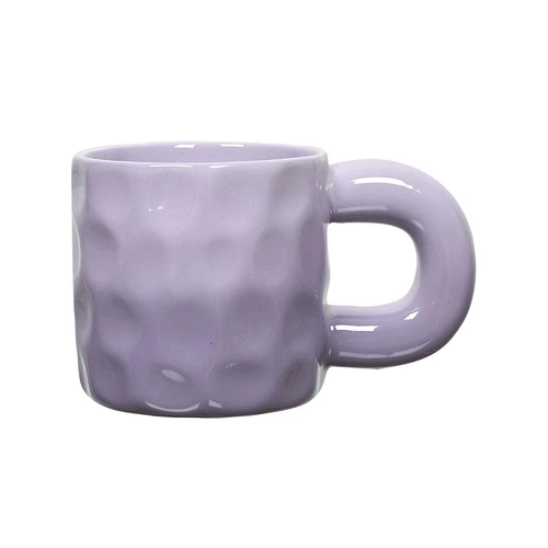 Kubek ceramiczny Chubby Intesi fioletowy 330ml do kawy i herbaty z dużym uchem