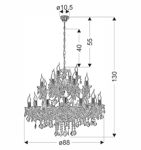 Żyrandol kryształowy Maria Teresa złoty regulowany do salonu i jadalni CANDELLUX LIGHTING
