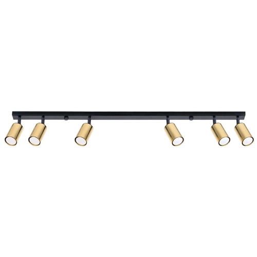 Plafon sufitowy LED WINX 6L czarny złoty nowoczesny do salonu i jadalni SOLLUX