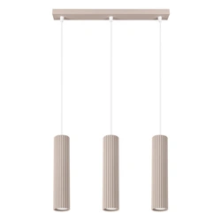 Lampa wisząca KARBON 3-punktowa beżowa nowoczesna do kuchni i nad wyspę