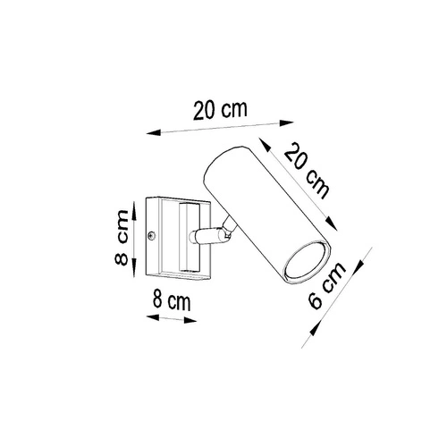 Kinkiet ścienny DIREZIONE biały nowoczesny metalowy do salonu i sypialni 20 cm
