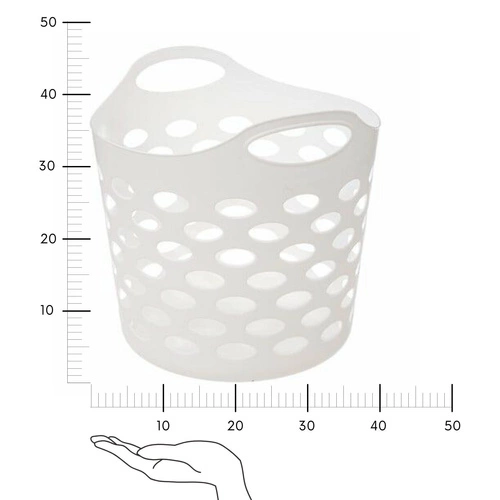 Nowoczesny biały kosz na pranie 28 l 5five simply smart do łazienki okrągły z polietylenu