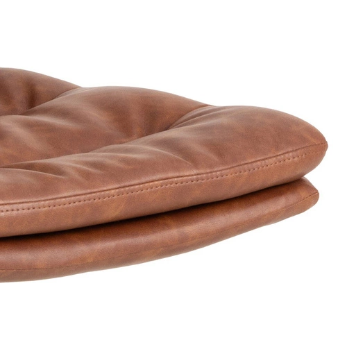 Krzesło tapicerowane obrotowe Dean Actona do jadalni brązowe ekoskóra loft na czarnych nogach