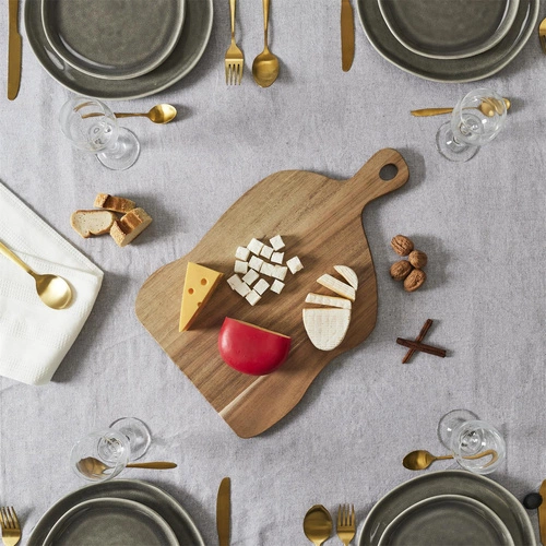 Intesi drewniana deska do krojenia z akacjowego drewna 45 cm do serwowania potraw