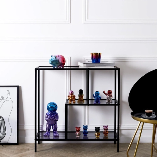 Figurka dekoracyjna Astronauta różowy ceramiczna do salonu nowoczesna 10 cm Intesi