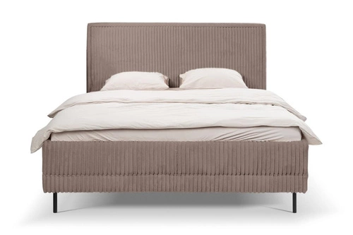 Łóżko tapicerowane Foggy 160x200 beżowe z pojemnikiem do sypialni nowoczesne