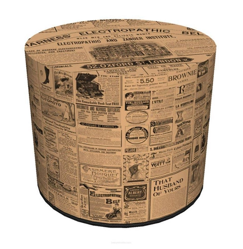 Pufa okrągła The Times Intesi nowoczesna multikolor do salonu lub sypialni tapicerowana 40 cm