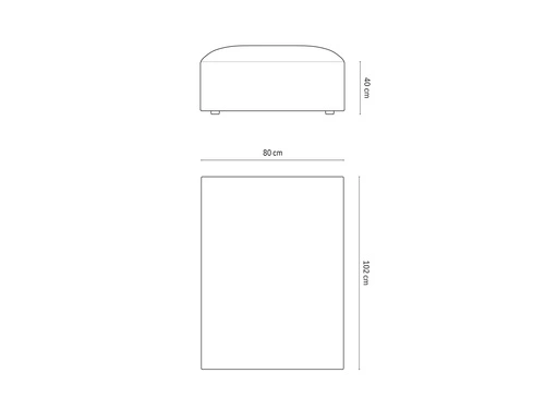 Pufa Jodie welurowa jasnoszara do salonu nowoczesna prostokątna siedzisko 102x80 cm