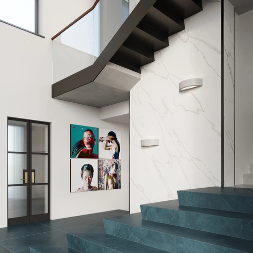 Kinkiet ścienny ceramiczny szary nowoczesny ATENA Sollux do salonu, sypialni lub nad lustro