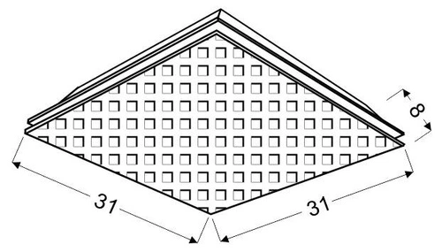 Plafon kwadratowy szklany Mosaic 31x31 lustrzany glamour do salonu i sypialni CANDELLUX
