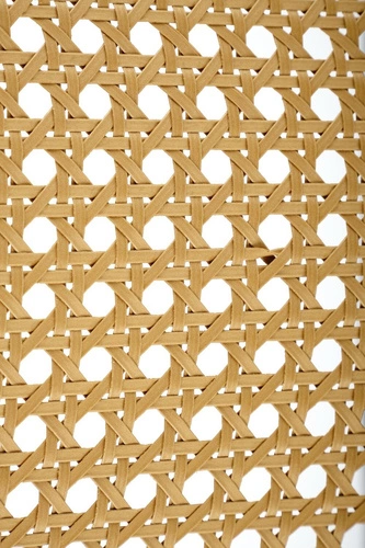 Krzesło do jadalni Seraphine szare tapicerowane welur z oparciem rattanowym Intesi nowoczesne