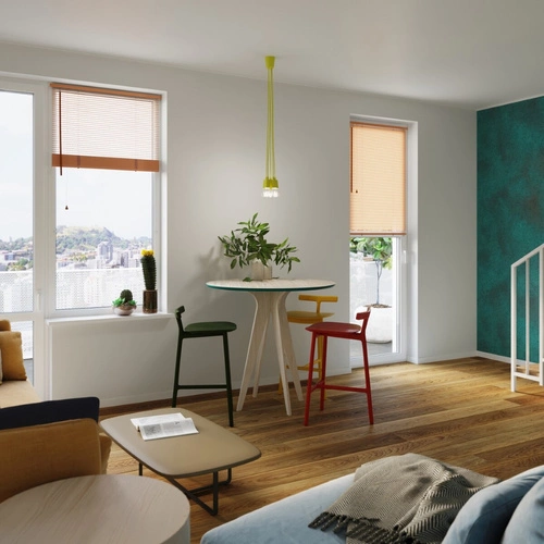 Lampa wisząca DIEGO 5 żółta nowoczesna regulowana do salonu kuchni lub jadalni