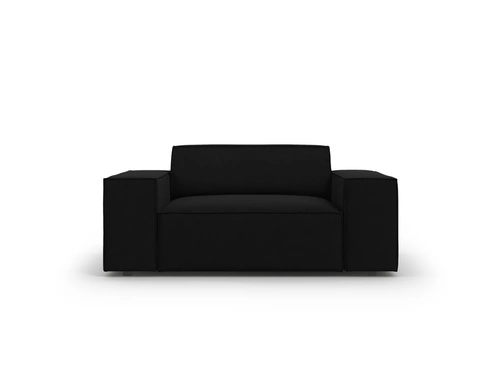 Fotel wypoczynkowy Jodie Black Velvet czarny welur z podłokietnikami do salonu glamour