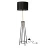 Lampa stojąca do salonu Tegola czarno-złota loftowa na trójnogu