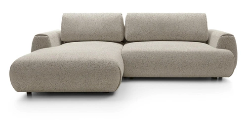 Narożnik z funkcją spania do salonu Ljung lewy nowoczesny beżowy z pojemnikiem Intesi