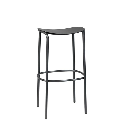 Hoker metalowy bez oparcia Trick 75 cm czarny nowoczesny do kuchni i ogrodu SCAB Design