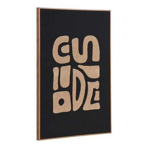 Obraz dekoracyjny Tine boho beżowo‑czarny 50x70 cm do salonu