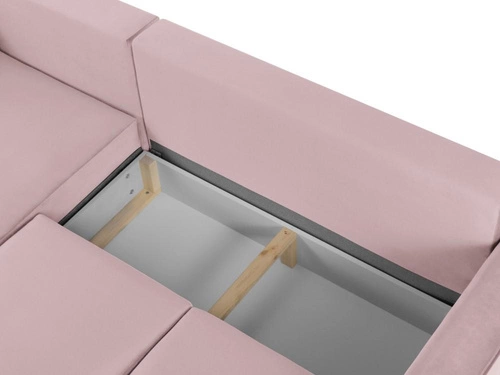 Narożnik z funkcją spania Cartadera Lavender Velvet Lewostronna kolor nóg złoty