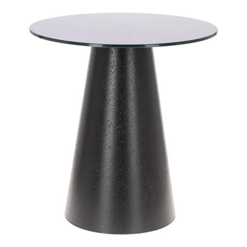 Stolik kawowy Soleilo szklany okrągły     60cm czarny OUTLET