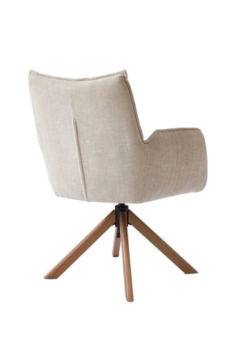 Krzesło do jadalni Marilla tapicerowane obrotowe z podłokietnikami