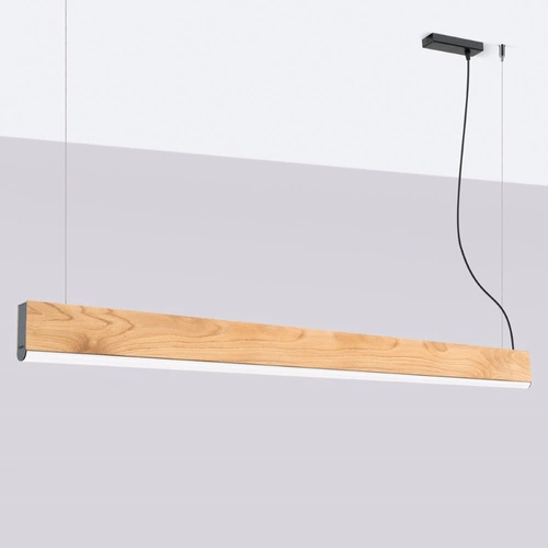 Lampa wisząca LED LYKKE dębowa 150 cm nowoczesna nad stół lub wyspę do salonu
