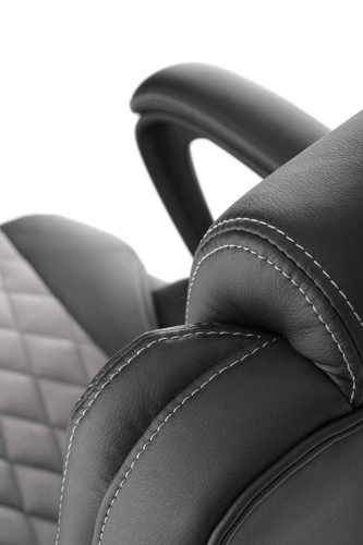 Fotel biurowy ergonomiczny Dalfer czarny szary z zagłówkiem i regulacją Intesi do biura