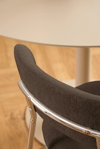 Krzesło Lyric Actona brązowe chromowane tapicerowane do jadalni