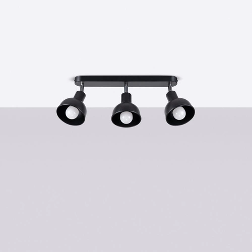 Plafon sufitowy ELBA 3 czarny loftowy metalowy do salonu i jadalni SOLLUX LIGHTING