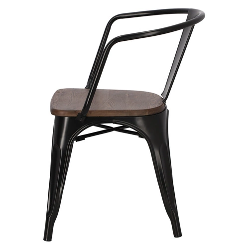 Krzesło Paris Arms Wood czarne sosna orzech