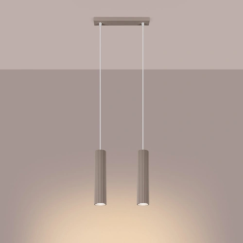 Lampa sufitowa KARBON 2 beżowa nowoczesna nad stół do kuchni i jadalni