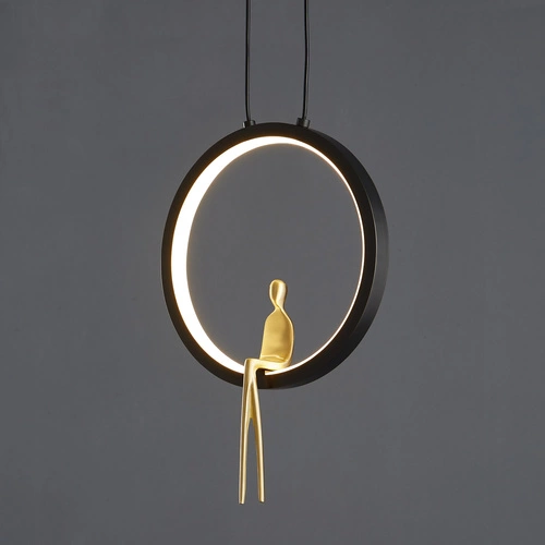 Lampa wisząca LED AMICI czarno-złota 27 cm do salonu i nad stół regulowana