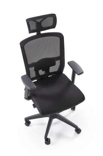 Fotel biurowy ergonomiczny obrotowy Scienne czarny z zagłówkiem i regulacją Intesi