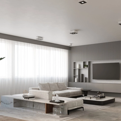 Plafon sufitowy kwadratowy biały nowoczesny MONO 1 Sollux do salonu i kuchni