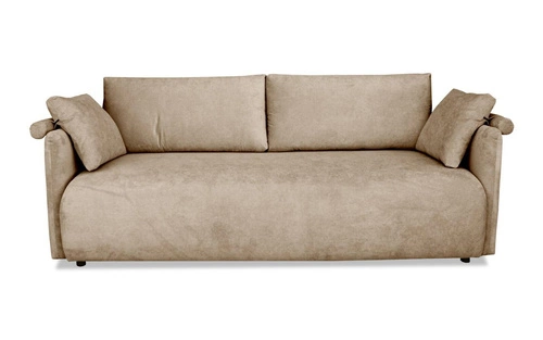 Mondel sofa rozkładana 3 osobowa sztruksowa beżowa z funkcją spania i pojemnikiem do salonu