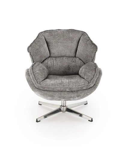 Fotel wypoczynkowy Offred szary nowoczesny do salonu tapicerowany minimalistyczny Intesi