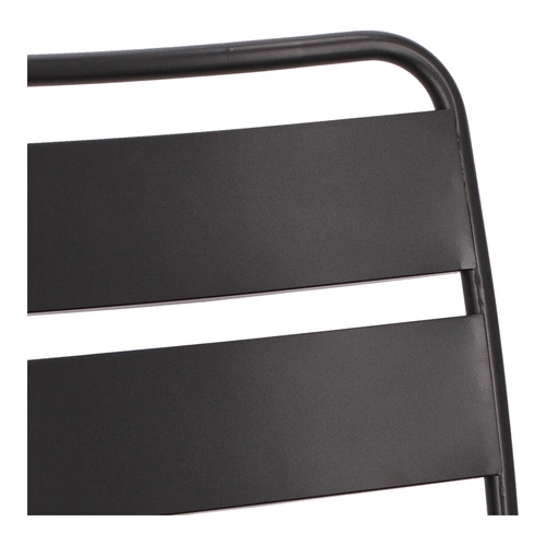 Krzesło metalowe Barco czarne nowoczesne do kuchni i ogrodu łatwe w czyszczeniu Intesi