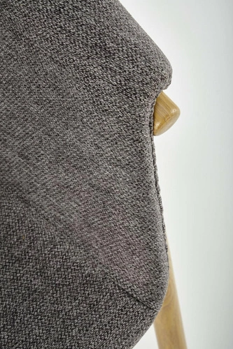 Krzesło tapicerowane Mathilde szare Intesi do jadalni nowoczesne z podłokietnikami skandynawskie