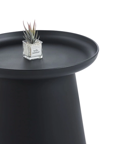 Stolik kawowy Xena okrągły 50 cm czarny nowoczesny do salonu Intesi polipropylen
