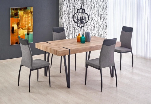 Stół do jadalni loftowy Hannah dąb san remo czarne nogi 170x90 cm nowoczesny Intesi