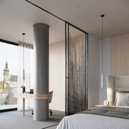 Lampa wisząca betonowa ELECTRA szara loftowa do salonu i kuchni nad wyspę 125 cm