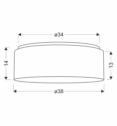Lampa sufitowa SFONDO 1 38 cm biały 2x40W E27 abażur liberica