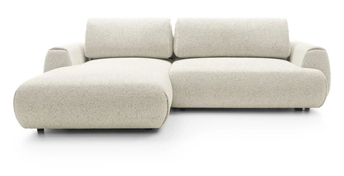 Narożnik z funkcją spania lewy Ljung beżowy nowoczesny z pojemnikiem do salonu Intesi