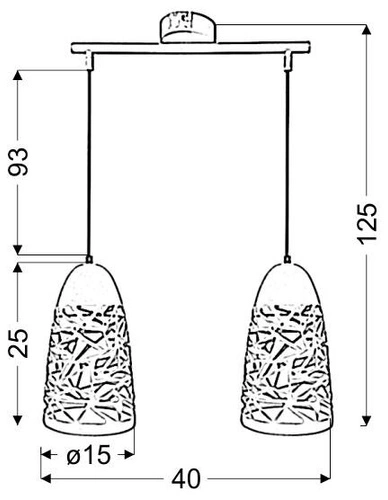 Lampa wisząca Sabrin biała metalowa do salonu i jadalni nowoczesna 2-punktowa 40 cm