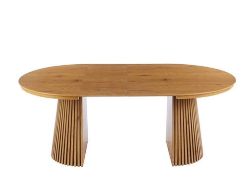 Stół okrągły rozkładany do jadalni Kyoto 120-200 cm naturalny dąb nowoczesny Intesi