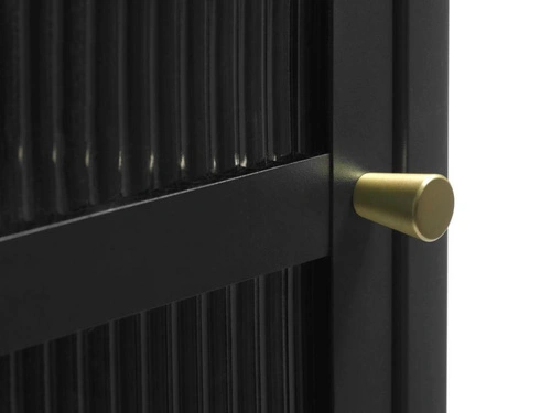 Witryna Bronco czarna szklana loftowa do salonu na alkohol 160 cm