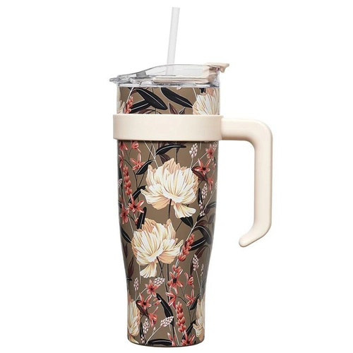 Kubek termiczny z uchwytem Fleur 1,2l     beżowy